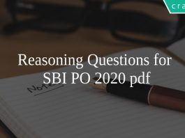 Reasoning Questions for SBI PO 2020 pdf