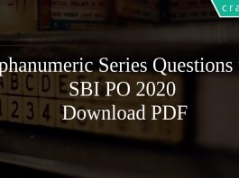 Alphanumeric Series Questions for SBI PO 2020 PDF