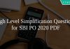 High Level Simplification Questions for SBI PO 2020 PDF