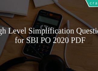 High Level Simplification Questions for SBI PO 2020 PDF