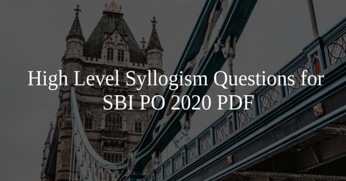 High Level Syllogism Questions for SBI PO 2020 PDF
