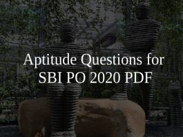 Aptitude Questions for SBI PO 2020 PDF