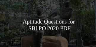 Aptitude Questions for SBI PO 2020 PDF