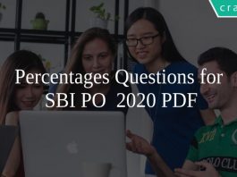 Percentages Questions for SBI PO 2020 PDF