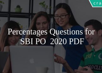 Percentages Questions for SBI PO 2020 PDF