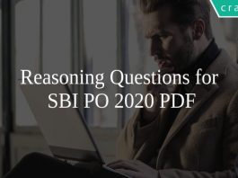 Reasoning Questions for SBI PO 2020 PDF