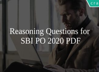 Reasoning Questions for SBI PO 2020 PDF