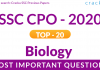 SSC CPO Biology Questions