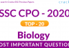 SSC CPO BIOLOGY QUESTIONS