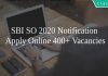 SBI SO 2020 Notification