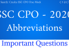 SSC CPO Abbreviations