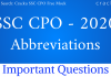 SSC CPO Abbreviations Questions