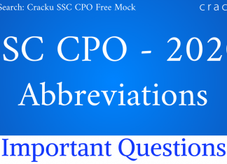 SSC CPO Abbreviations Questions