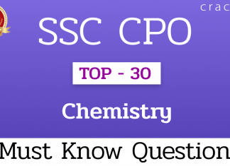 Top-30 SSC CPO Chemistry Questions