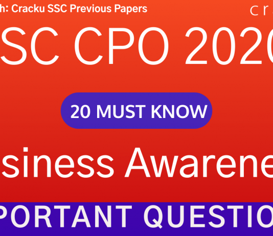Business Awareness Questions for SSC CPO PDF