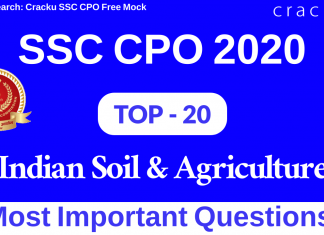Indian Soil & Agriculture Questions for SSC CPO