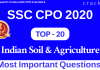 Indian Soil & Agriculture Questions for SSC CPO