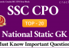 National Static GK Questions for SSC CPO in Hindi PDF