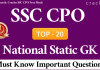 National Static GK Questions for SSC CPO PDF