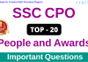 People and Awards Questions for SSC CPO PDF