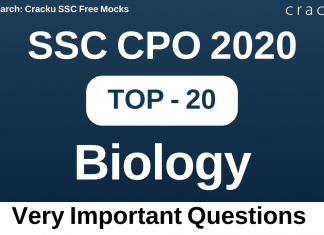 SSC CPO Biology Questions