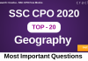 SSC CPO Geography Questions PDF