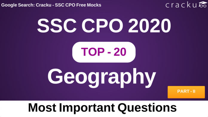 SSC CPO Geography Questions PDF