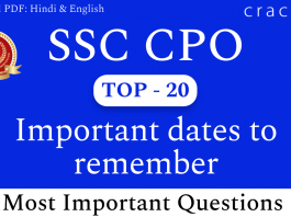 TOP-20 SSC CPO Important Dates Questions PDF
