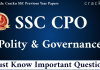 SSC CPO Polity & Governance Questions PDF