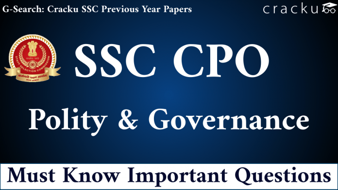 SSC CPO Polity & Governance Questions PDF
