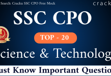 SSC CPO Science and Technology Questions