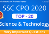 SSC CPO Science and Technology Questions PDF