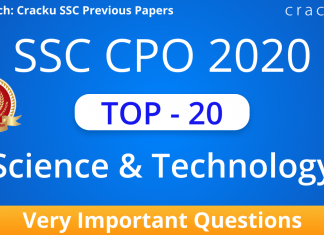 Top 20 SSC CPO Science and Technology Questions PDF SSC CPO Science and Technology Questions PDF