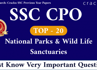 National Parks & Wild Life Sanctuaries Questions