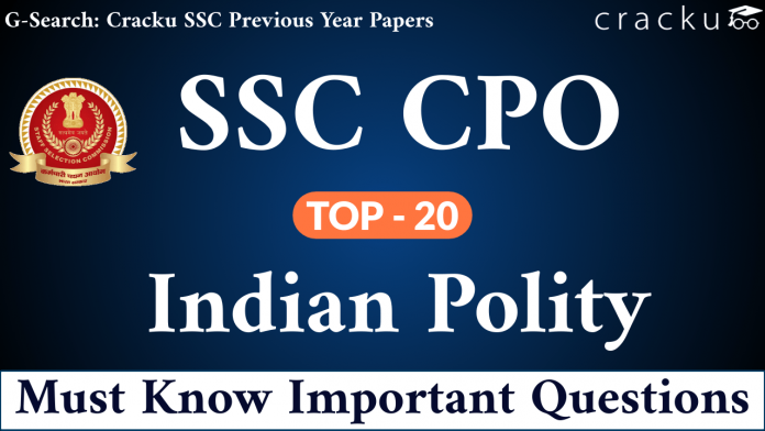 Top 20 SSC CPO Indian Polity Questions PDF