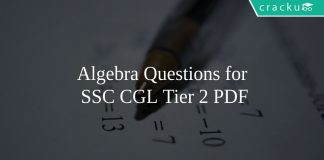 Algebra Questions for SSC CGL Tier 2 PDF 