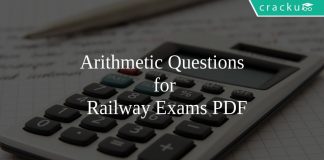 Arithmetic Questions for Railway Exams PDF