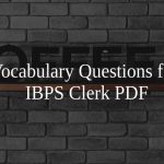 Vocabulary Questions for IBPS Clerk PDF