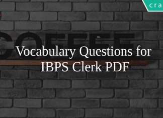 Vocabulary Questions for IBPS Clerk PDF