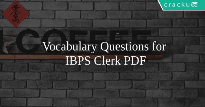 Vocabulary Questions for IBPS Clerk PDF