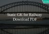 Static GK for Railway PDF