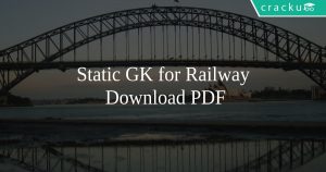 Static GK for Railway PDF