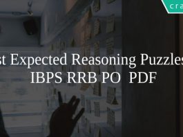 Most Expected Reasoning Puzzles for IBPS RRB PO PDF