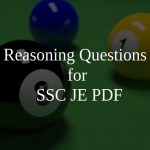 Reasoning Questions for SSC JE PDF