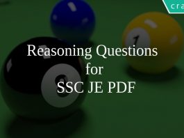 Reasoning Questions for SSC JE PDF