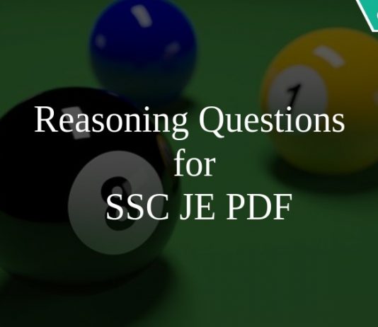 Reasoning Questions for SSC JE PDF Reasoning Questions for SSC JE PDF