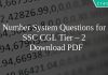 Number System Questions for SSC CGL Tier – 2 PDF