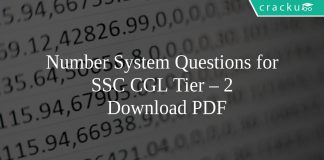 Number System Questions for SSC CGL Tier – 2 PDF