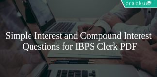 Simple Interest and Compound Interest Questions for IBPS Clerk PDF