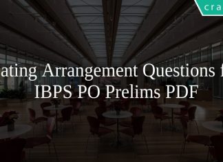 Seating Arrangement Questions for IBPS PO Prelims PDF